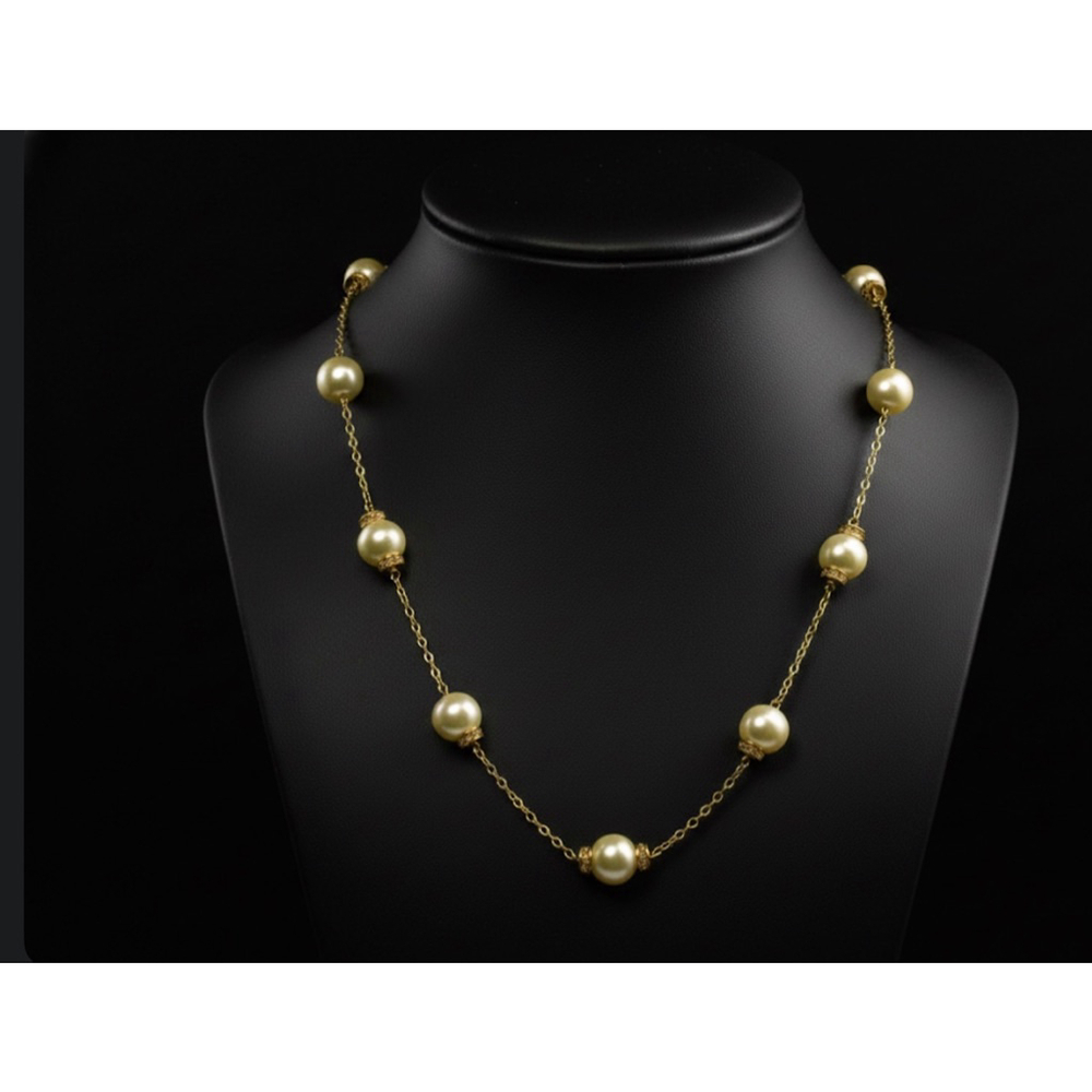 J. Crew 30” Gold, Rhinestone and Pearl Necklace 2274 - Picture 2 of 9